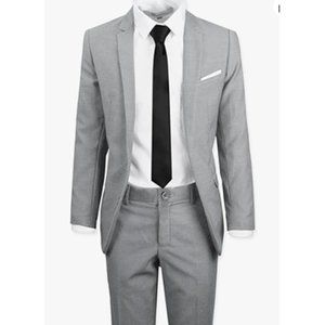 4 Piece Black N Bianco Signature Boys' Slim Fit Suit in Light Grey 10